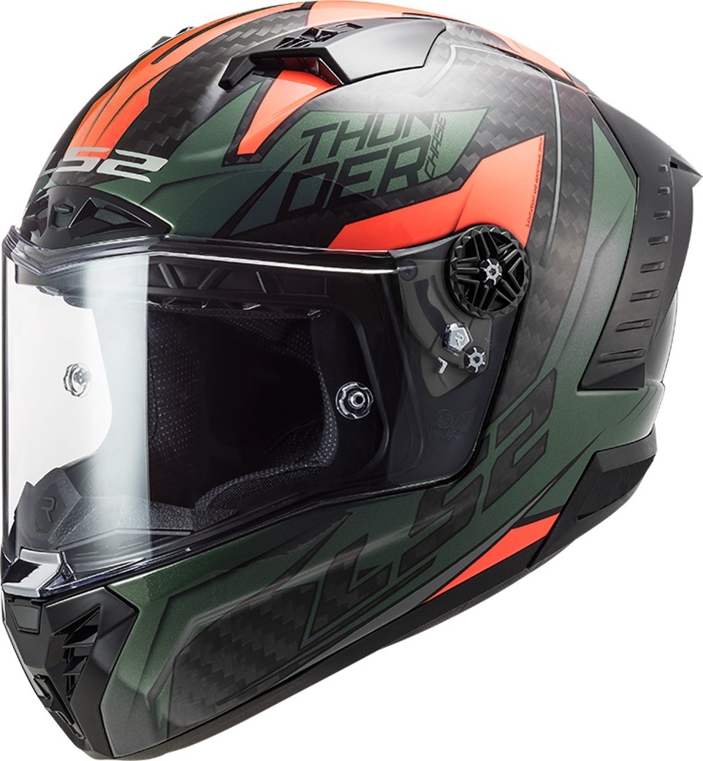 LS2 FF805 Thunder Chase Carbon Kypärä vihreä/musta/oranssi M (57/58) Kuva 2