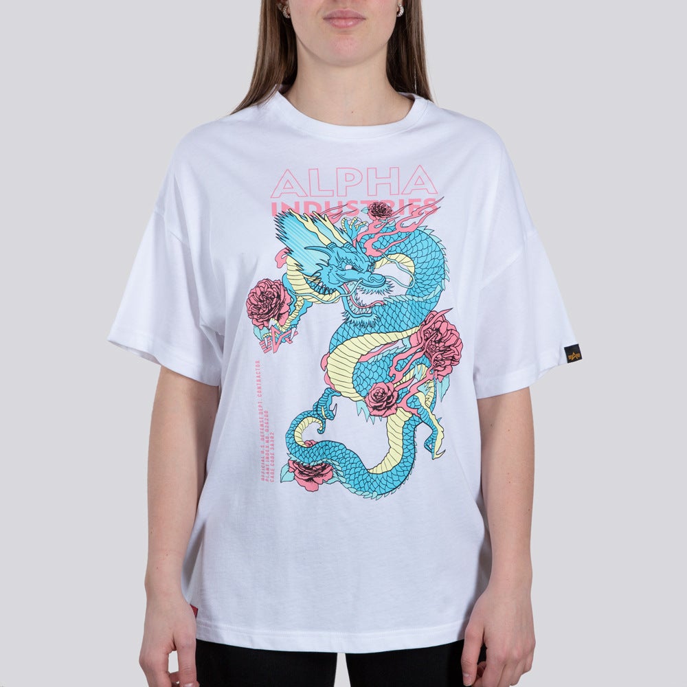 Alpha Industries Heritage Dragon OS Dámské tričko bílá S Obrázek 1