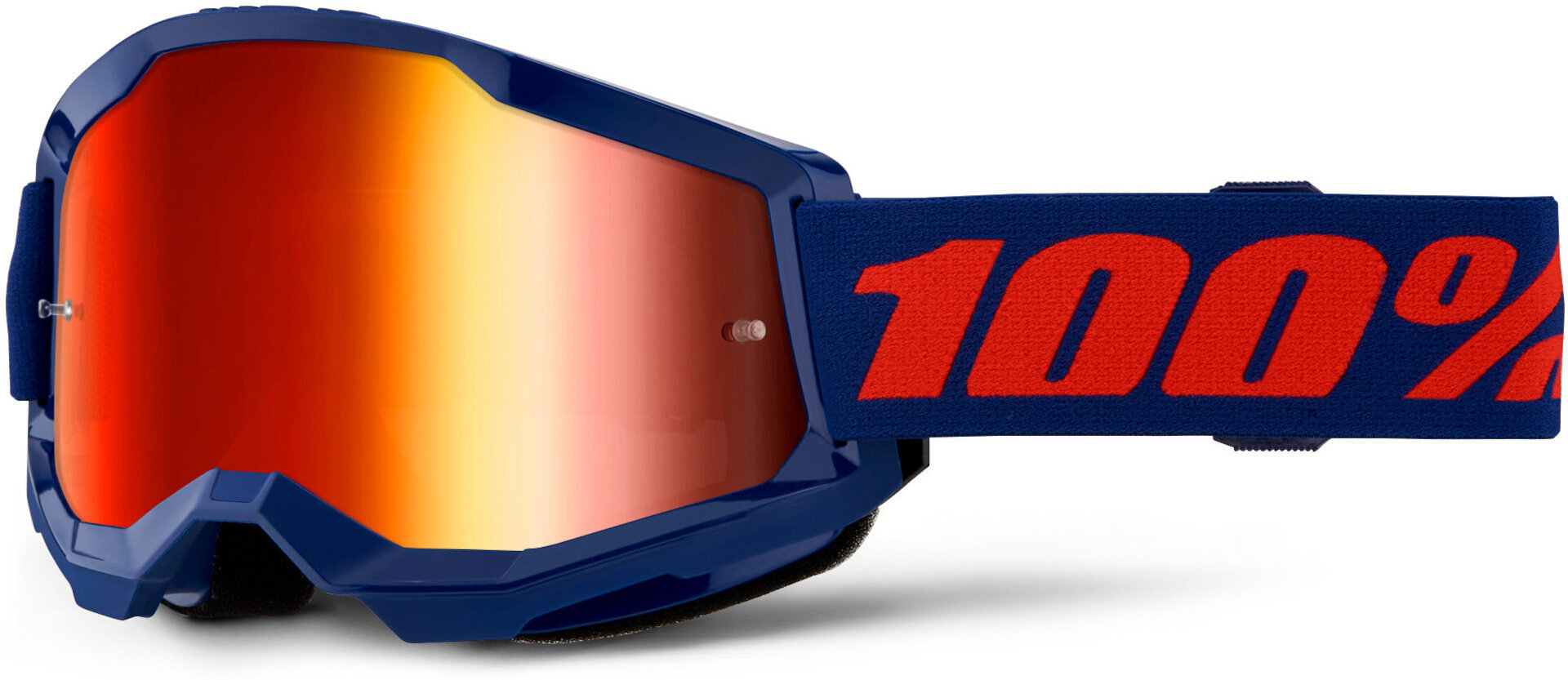 100% Strata 2 Essential Chrome Ochelari de motocross Albastru/Roșu Figura 1