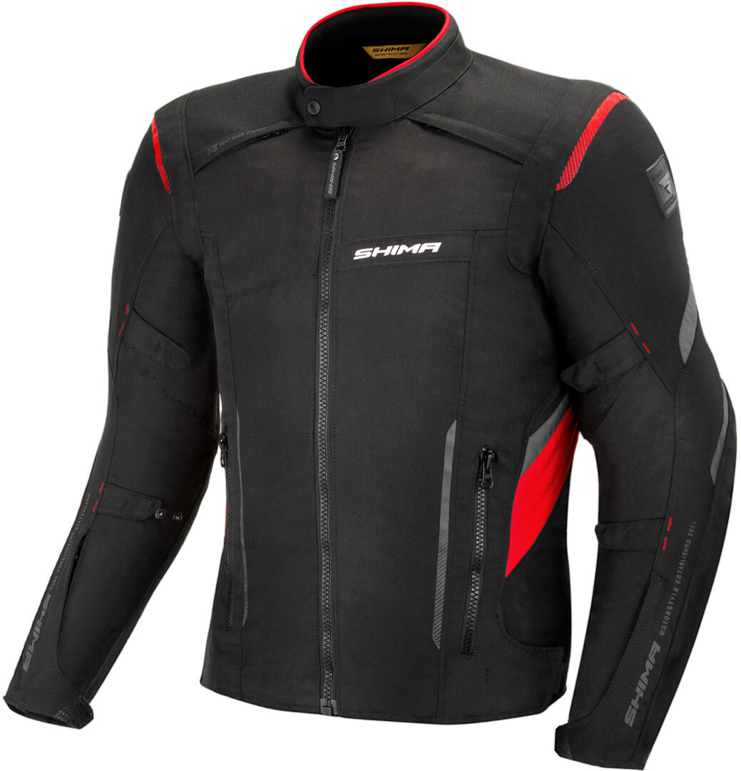 SHIMA Rush veste textile de moto imperméable noir/rouge M Figure 1