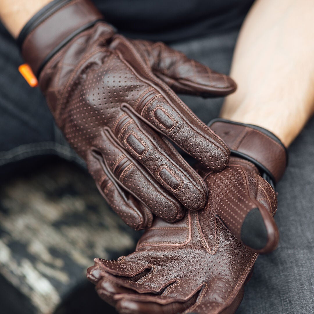 Merlin Clanstone D3O Heritage Motorcycle Gloves brown L Figure 3