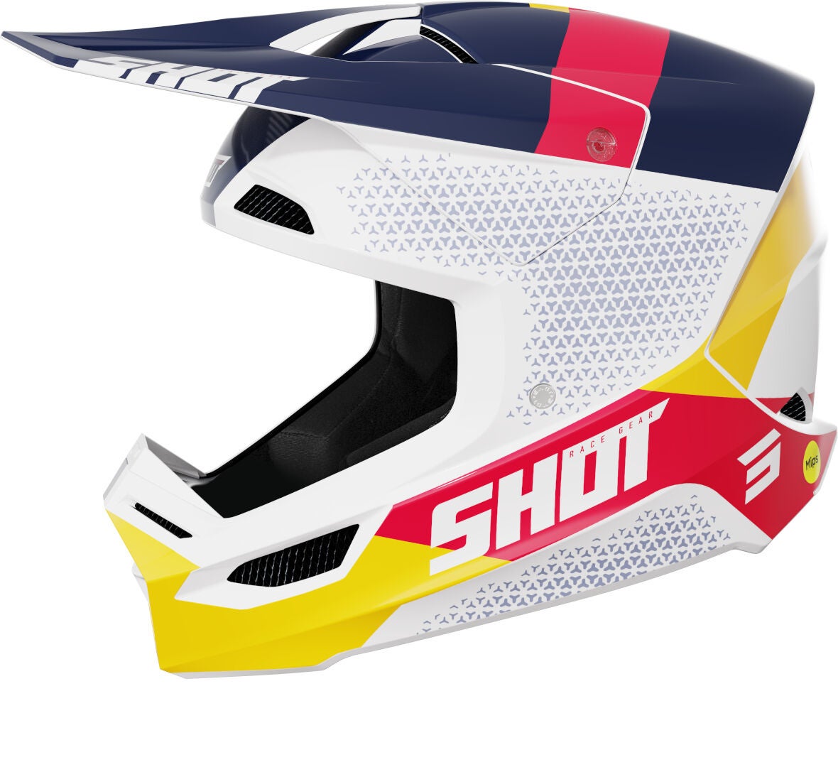 Shot Race Ridge Casque de motocross Blanc/Noir/Jaune XXL (63/64) Figure 1