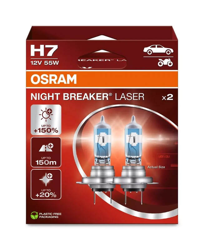OSRAM Becuri laser H7 Night Breaker 12V 55W PX26d - pe perechi Figura 2