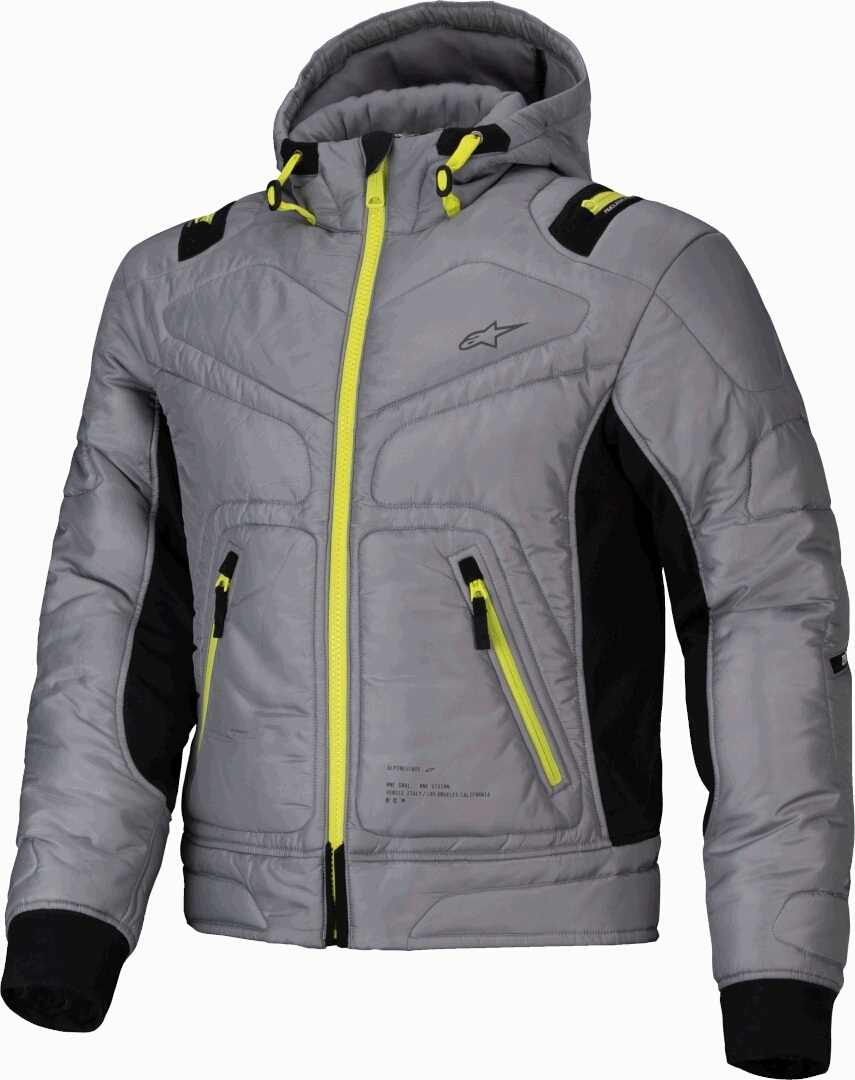 Alpinestars Men's Grey/Yellow Mohobbs Waterproof Motorcycle Textile Jacket