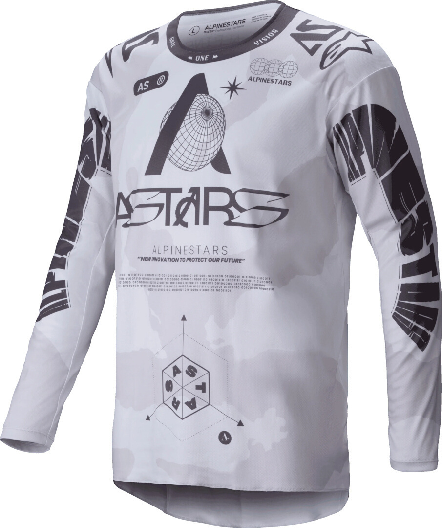 Alpinestars Racer Hollow Tricou de motocross gri deschis/gri închis S Figura 1