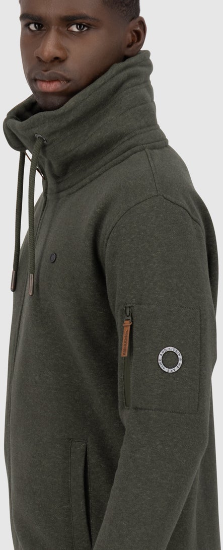Alife And Kickin EliasAK A Zip Sweatshirt Moletom com zíper marrom/cinza S Figura 5