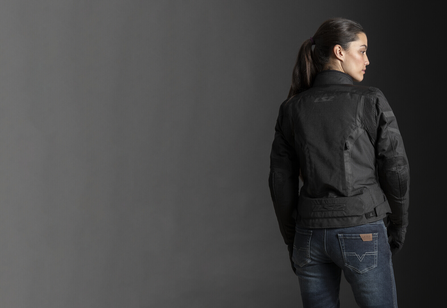 LS2 Gate waterproof Ladies Motorcycle Textile Jacket black/dark grey S Figure 5