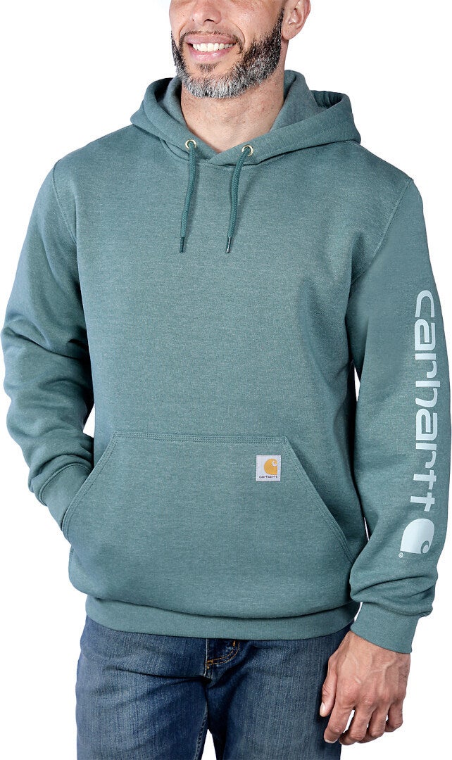 Carhartt Midweight Sleeve Logo Capuz turquesa M Figura 3