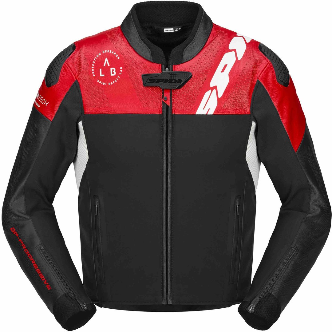 Spidi DP Progressive Hybrid Motorcycle Leather Jacket black/red 62 Figure 1