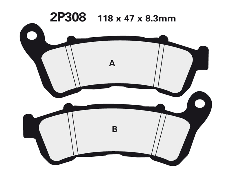 NISSIN Vägbromsbelägg / Off-Road sintrad metall - 2P-308ST Figur 2