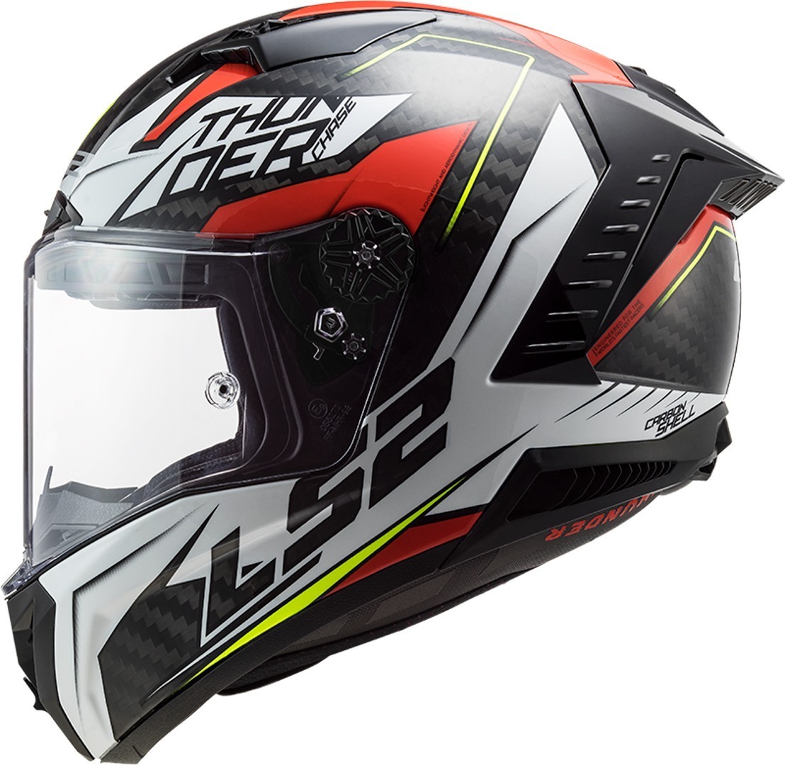 LS2 FF805 Thunder Chase Carbon Helm wit/rood S (55/56) Figuur 7