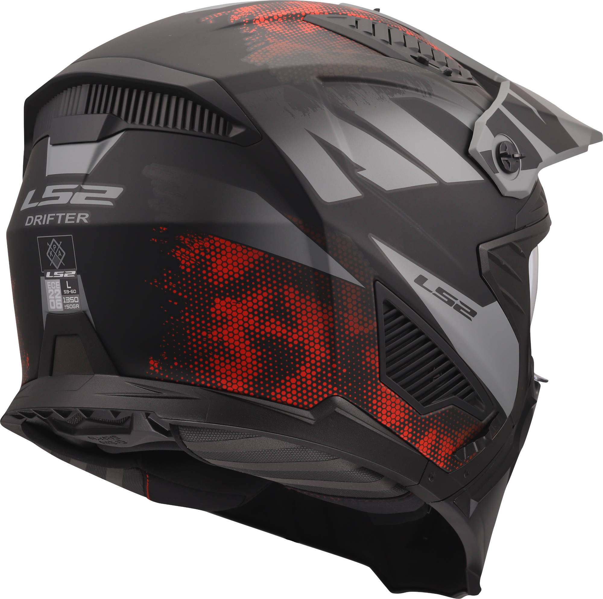 LS2 OF606 Drifter Gas Helmet grey/red M (57/58) Figure 9