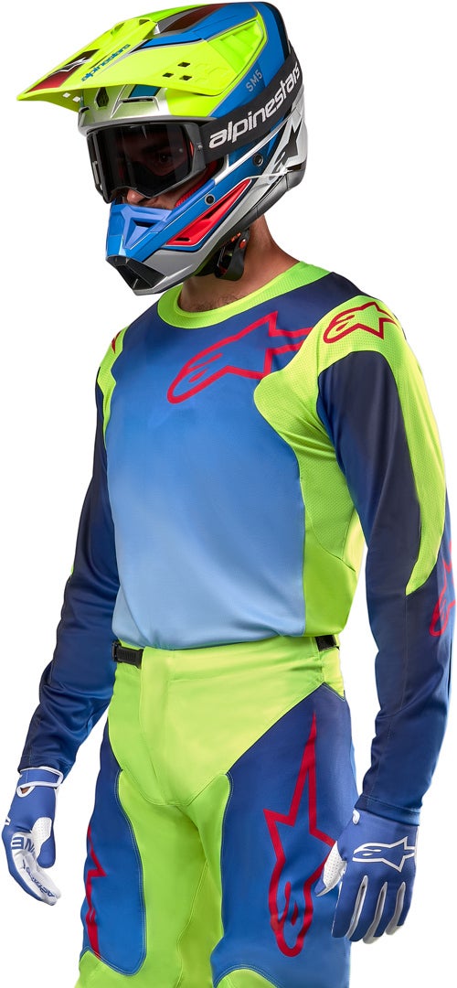 Alpinestars Racer Hoen Motocross trøje gul/blå S Figur 3