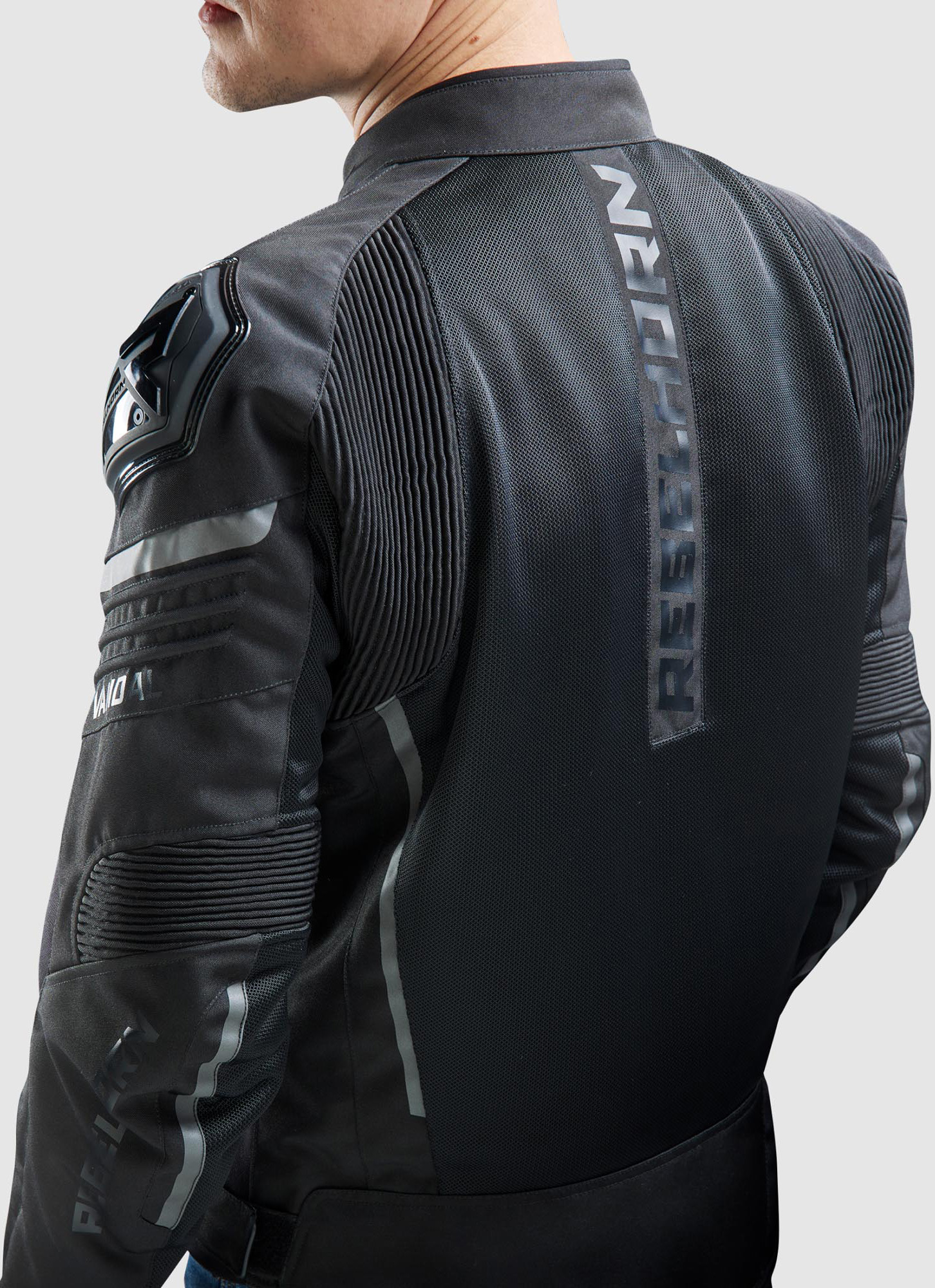 Side view of Rebelhorn Vandal Mesh Motorcycle Textile Jacket