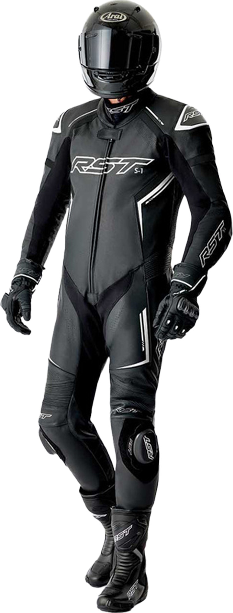 RST S1 D3O perforerad endelad motorcykelläderdräkt svart/vitt 60 Figur 12