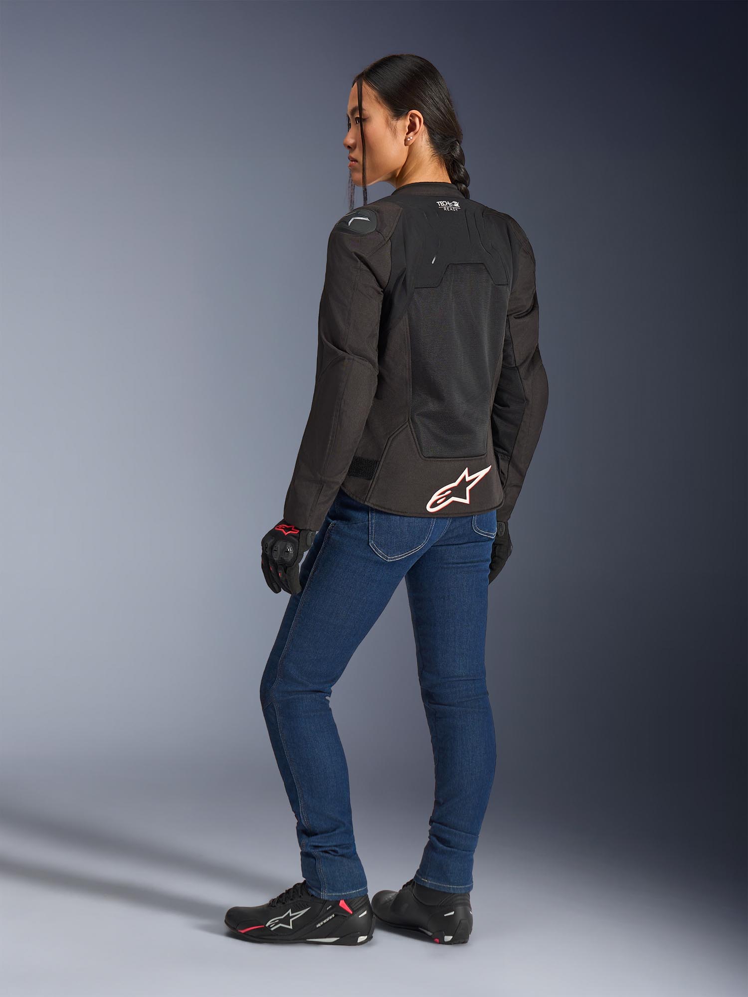 Side view of Alpinestars Stella SMX Air Perforated Ladies Motorcycle Textile Jacket