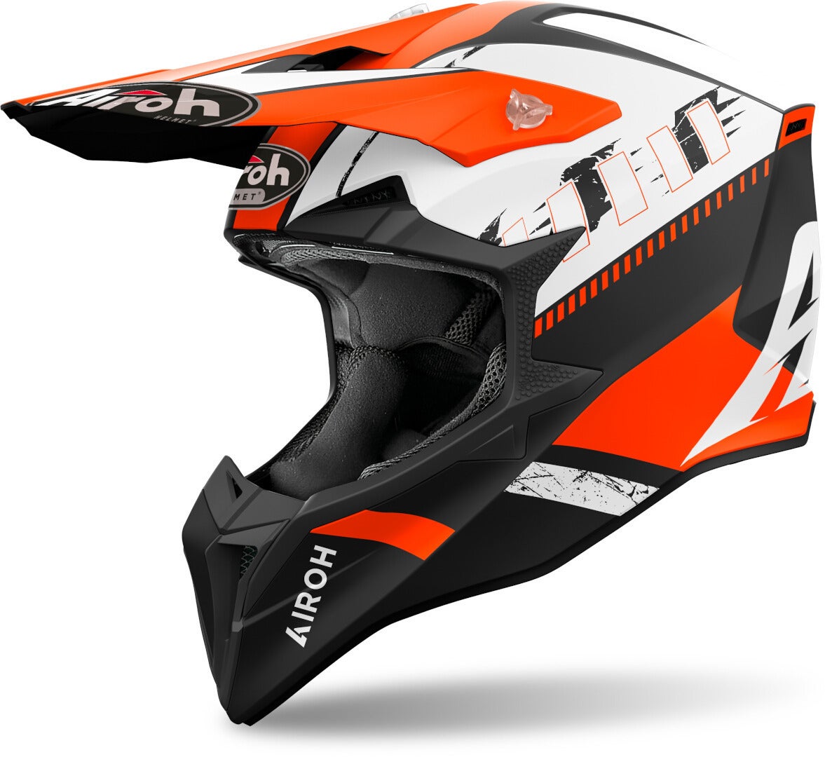 Airoh Wraaap Feel Motocross Helm schwarz/weiß/orange S (55/56) Abbildung 1