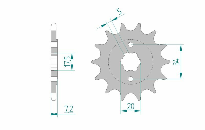 AFAM Pignon acier standard 20305 - 520 Figure 2