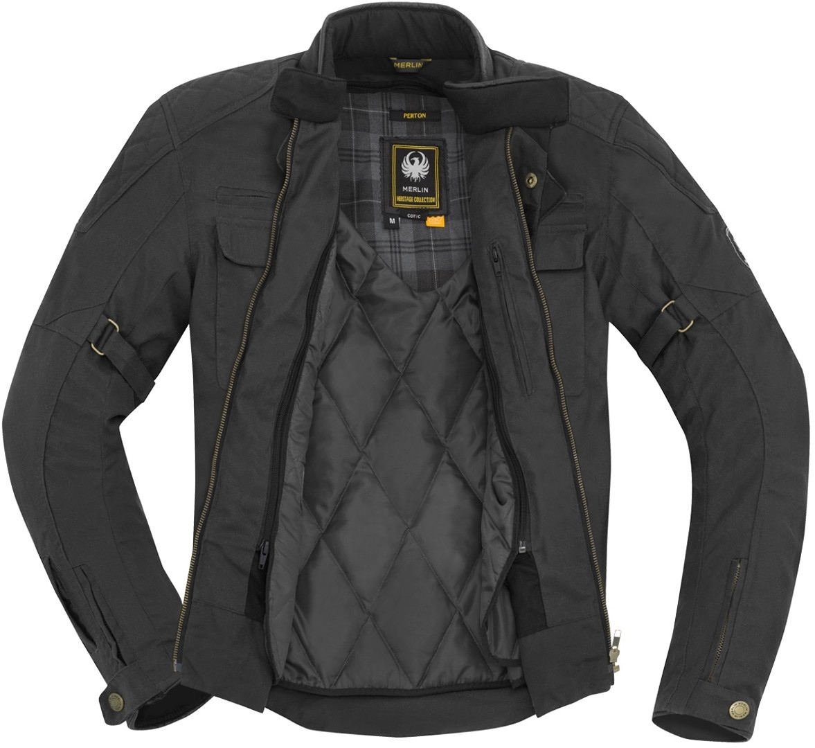 Merlin Perton Giacca cerata moto nero L Figura 4