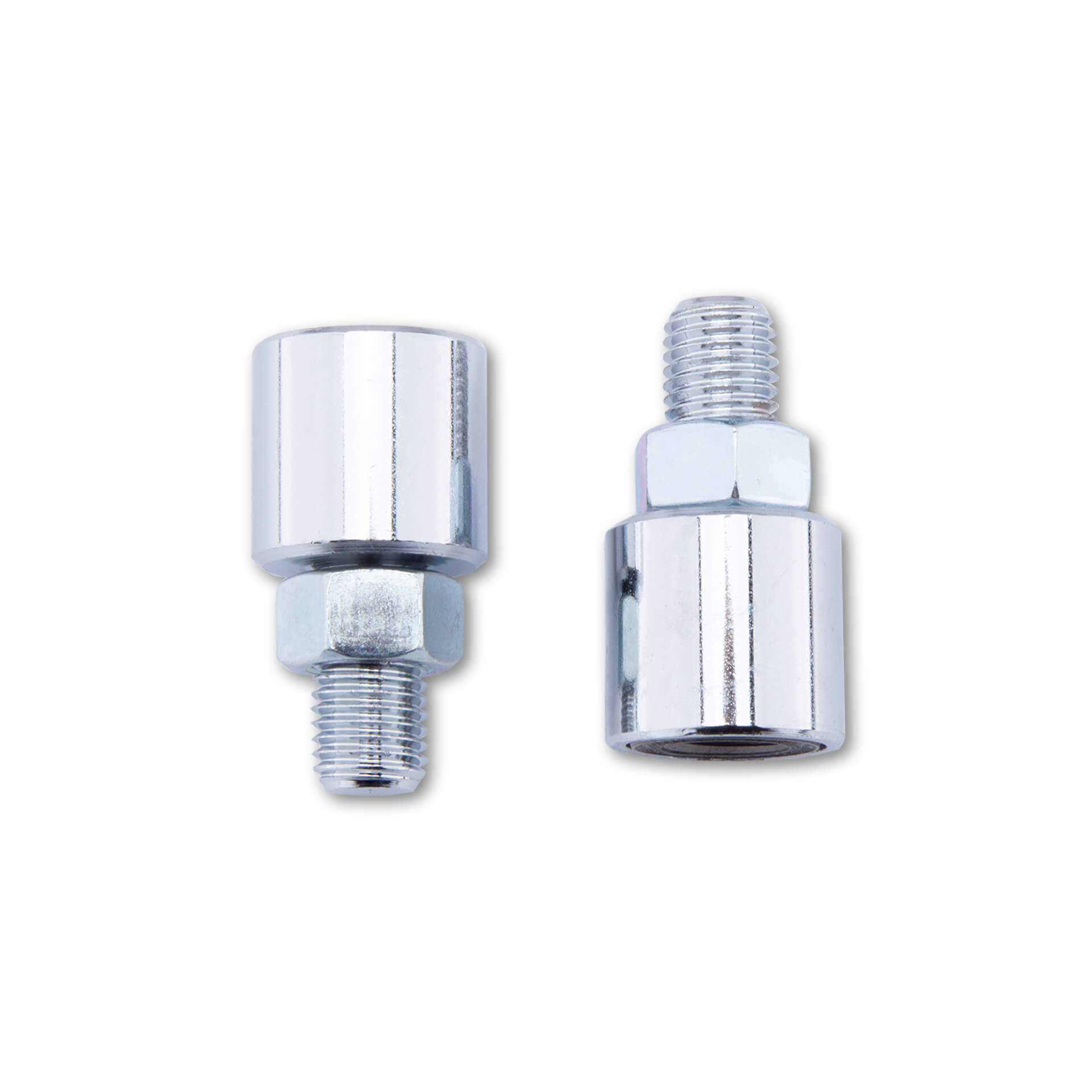 SHIN YO Spiegel Vibrationsvernichter für M10 x 1.25 chrom & schwarz Chrome RH-RH / RH-LH Figura 1