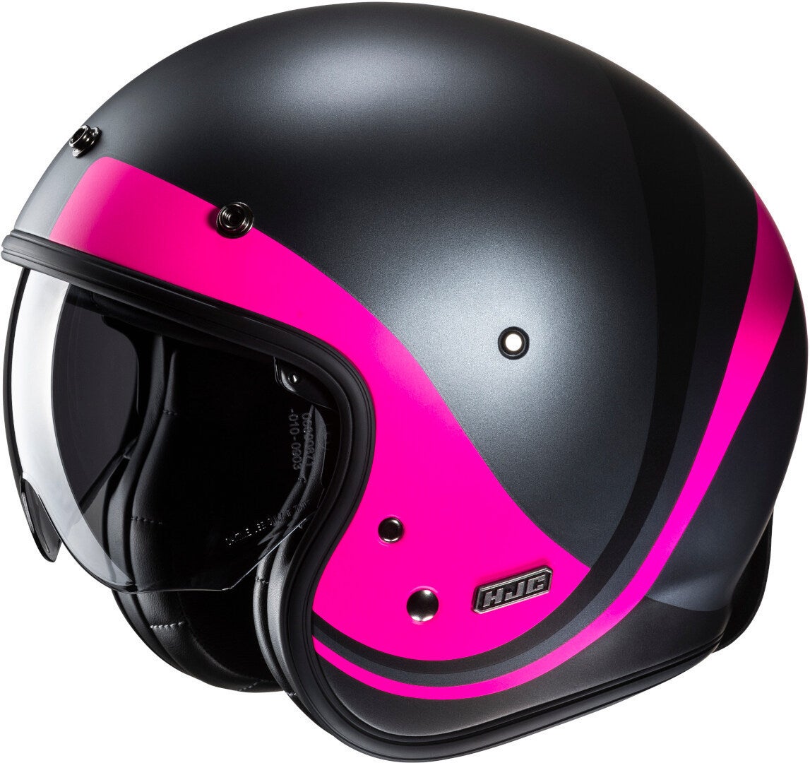 HJC V31 Emgo Retro Jethelm schwarz/pink L (58/59) Abbildung 1