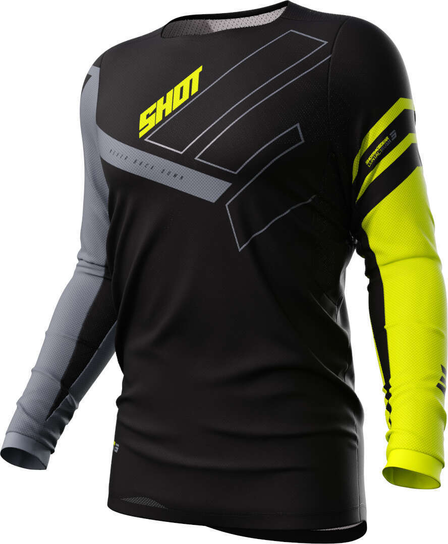 Shot Contact Rush Motocross trøje sort/grå/gul 3XL Figur 1