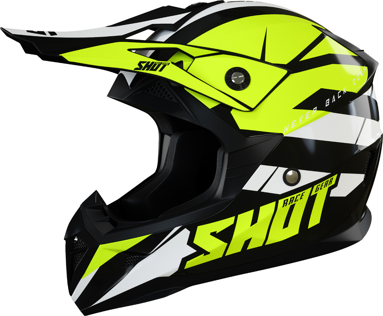 Shot Pulse Revenge Cască de motocross Negru/Alb/Galben XS (53/54) Figura 1