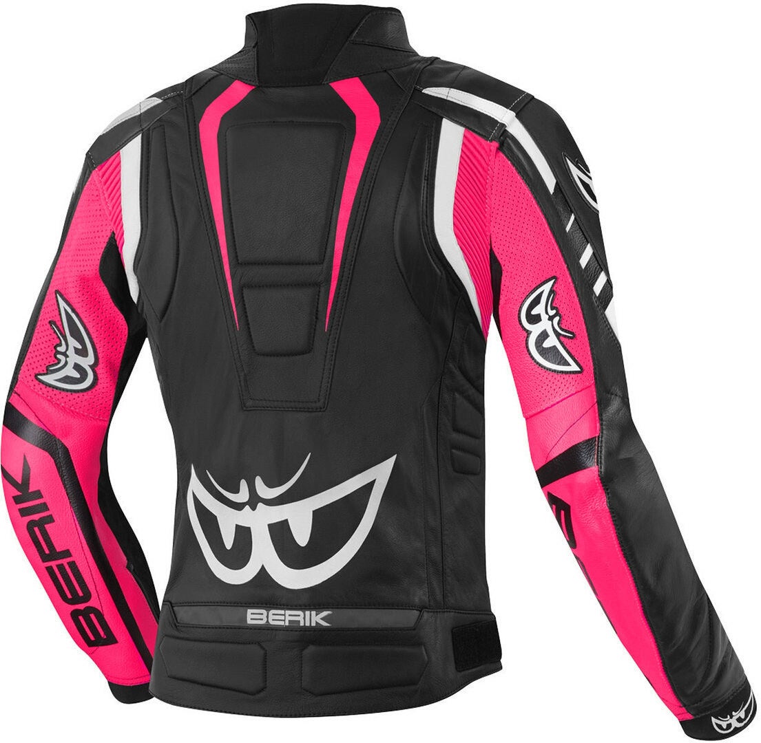 Berik Striper Ladies Motorcycle Leather Jacket black/white/pink 46 Figure 2