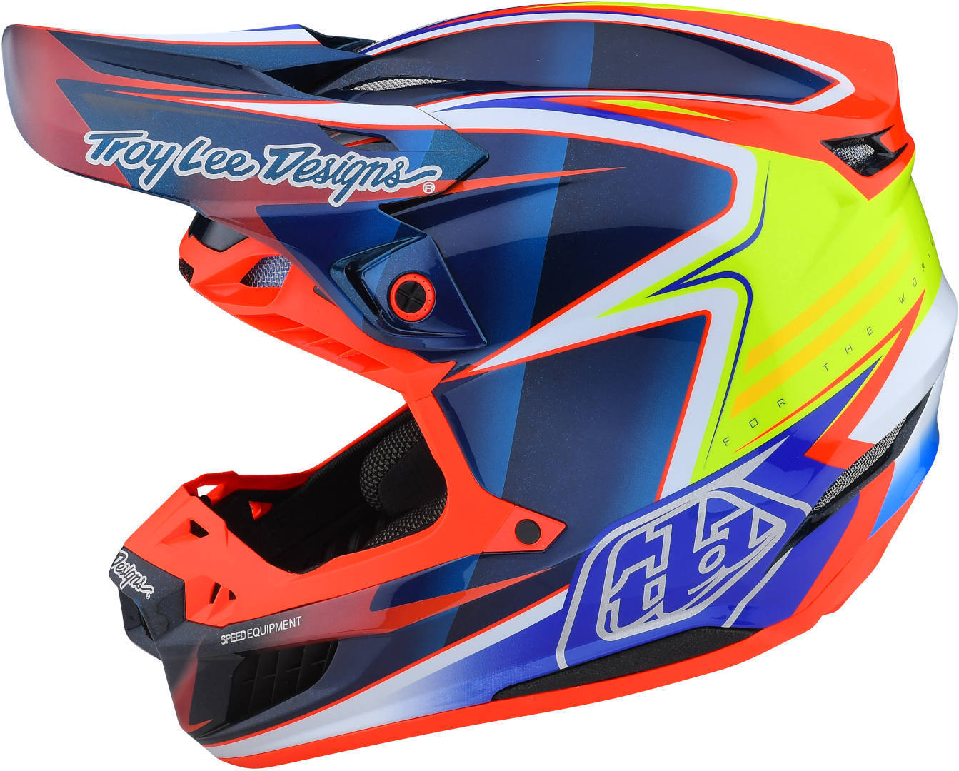 Troy Lee Designs SE5 MIPS Carbon Lines Casco Motocross blu/rosso S (55/56) Figura 1