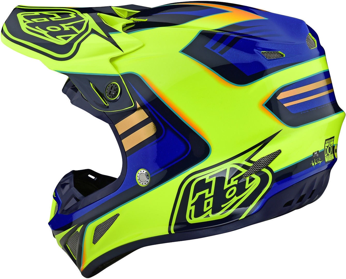 Troy Lee Designs SE4 Flash MIPS Casco Motocross giallo/blu L Figura 7