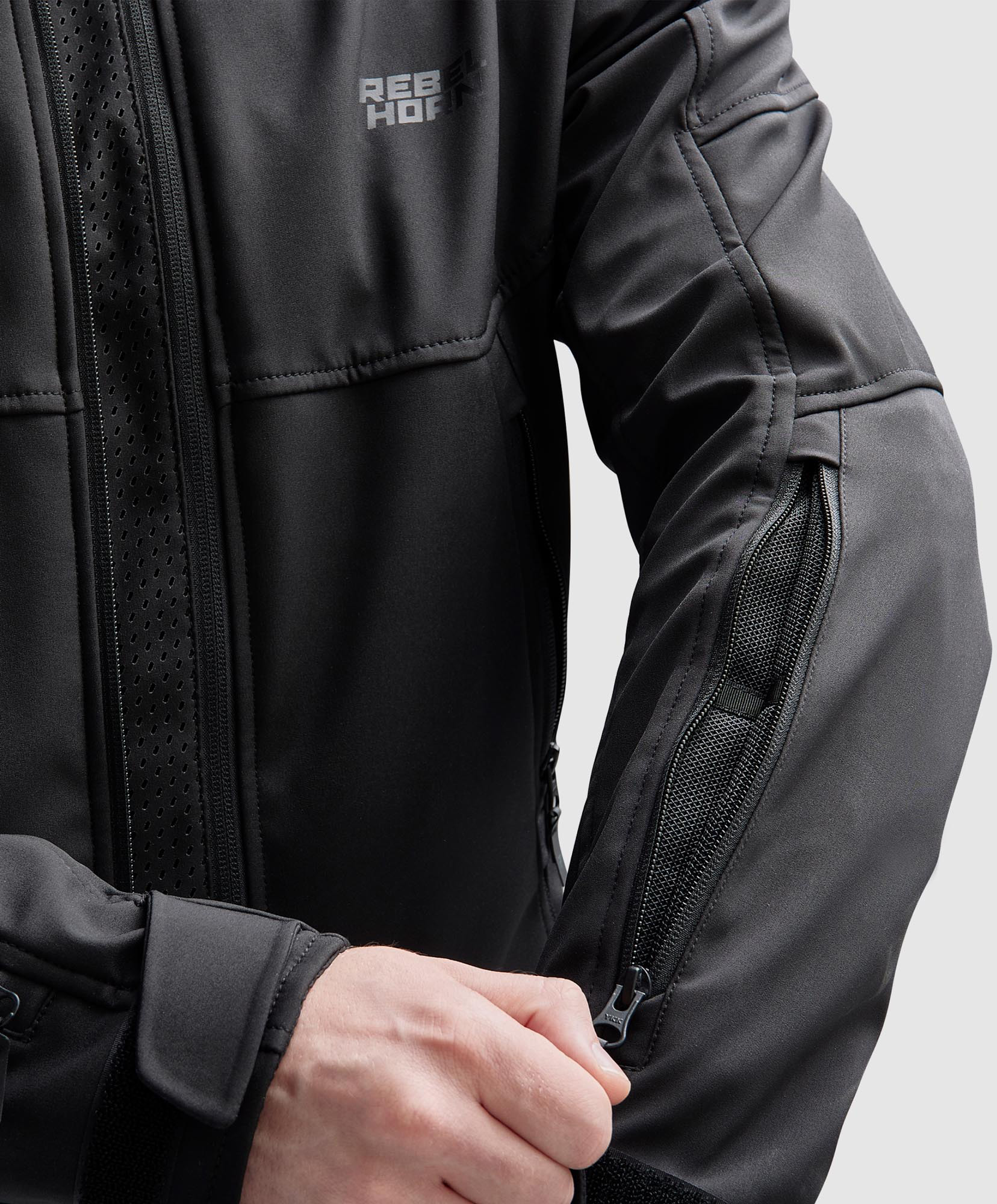 Rebelhorn Slash Softshell waterdichte motorfiets textieljas Zwart 7XL Figuur 4