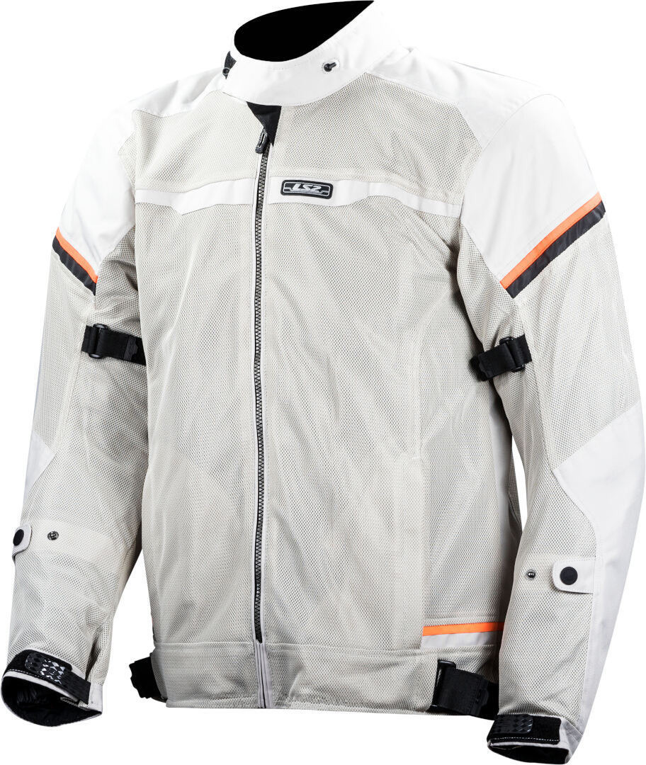 LS2 Riva wasserdichte Motorrad Textiljacke hellgrau/orange 4XL Abbildung 1
