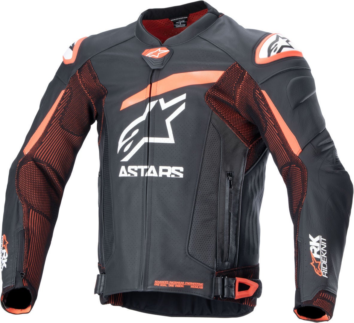 Alpinestars GP Plus R V4 Rideknit perforierte Motorrad Lederjacke schwarz/neon-rot 60 Abbildung 1