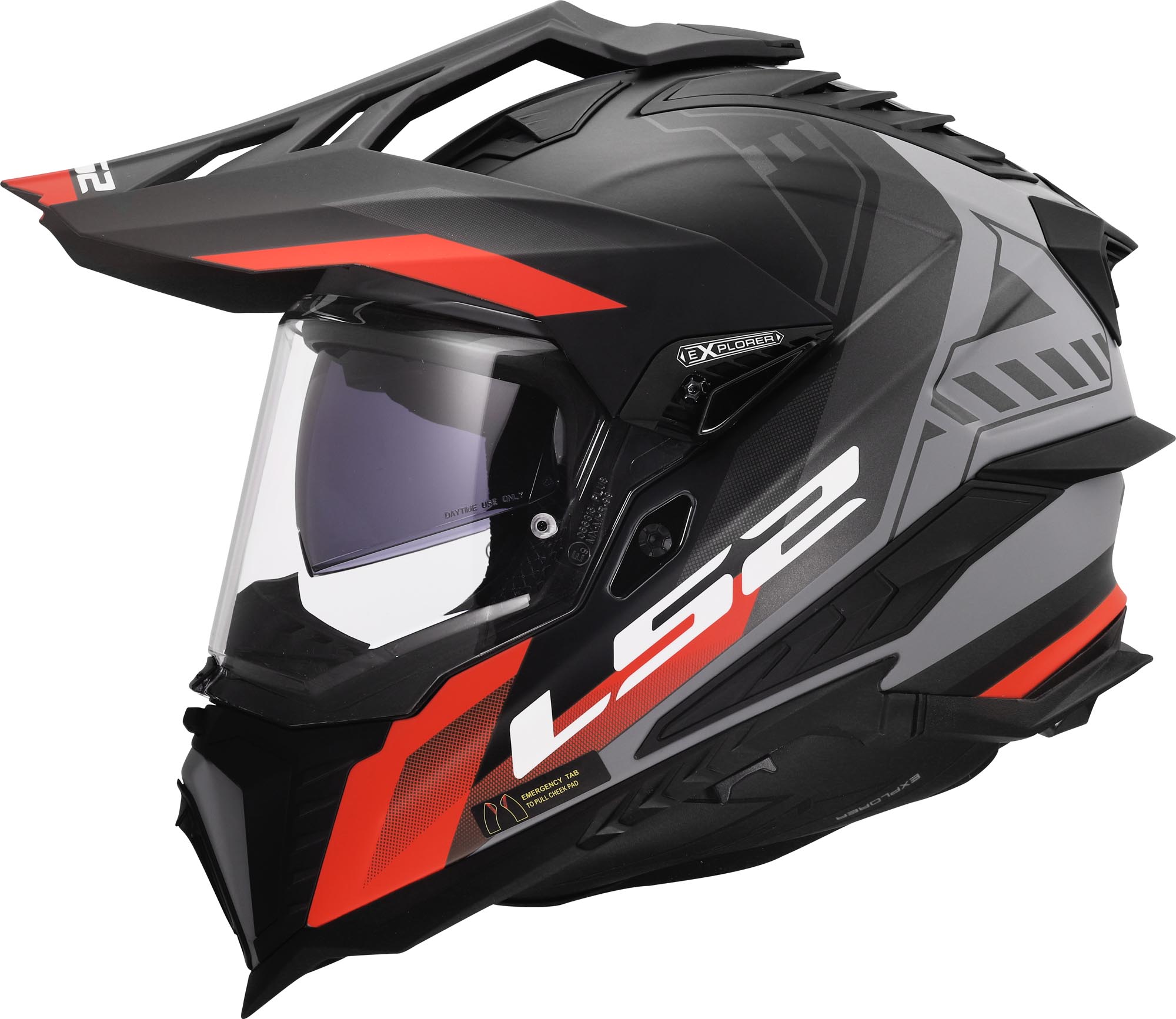 LS2 MX701 Explorer Hexa Enduro Helmet black/grey/red S (55/56) Figure 2