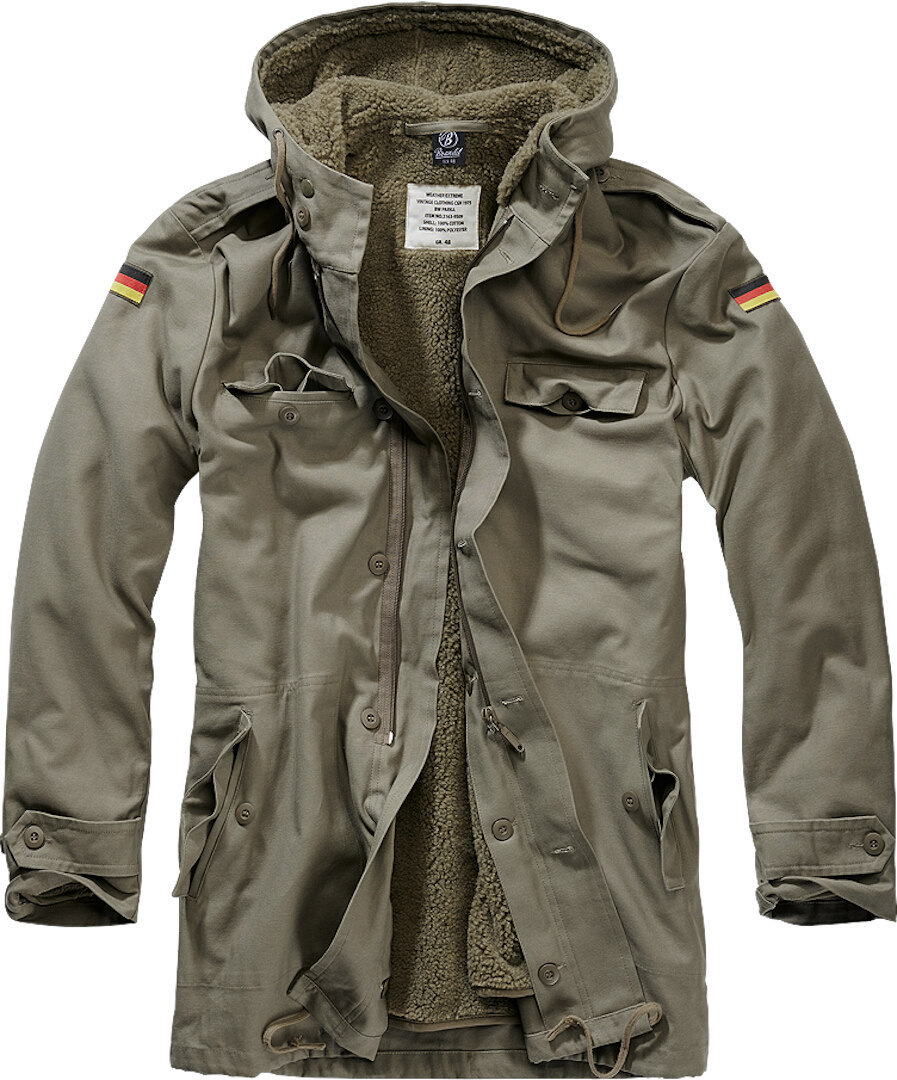 Brandit Olive Bw Parka Flag Jacket