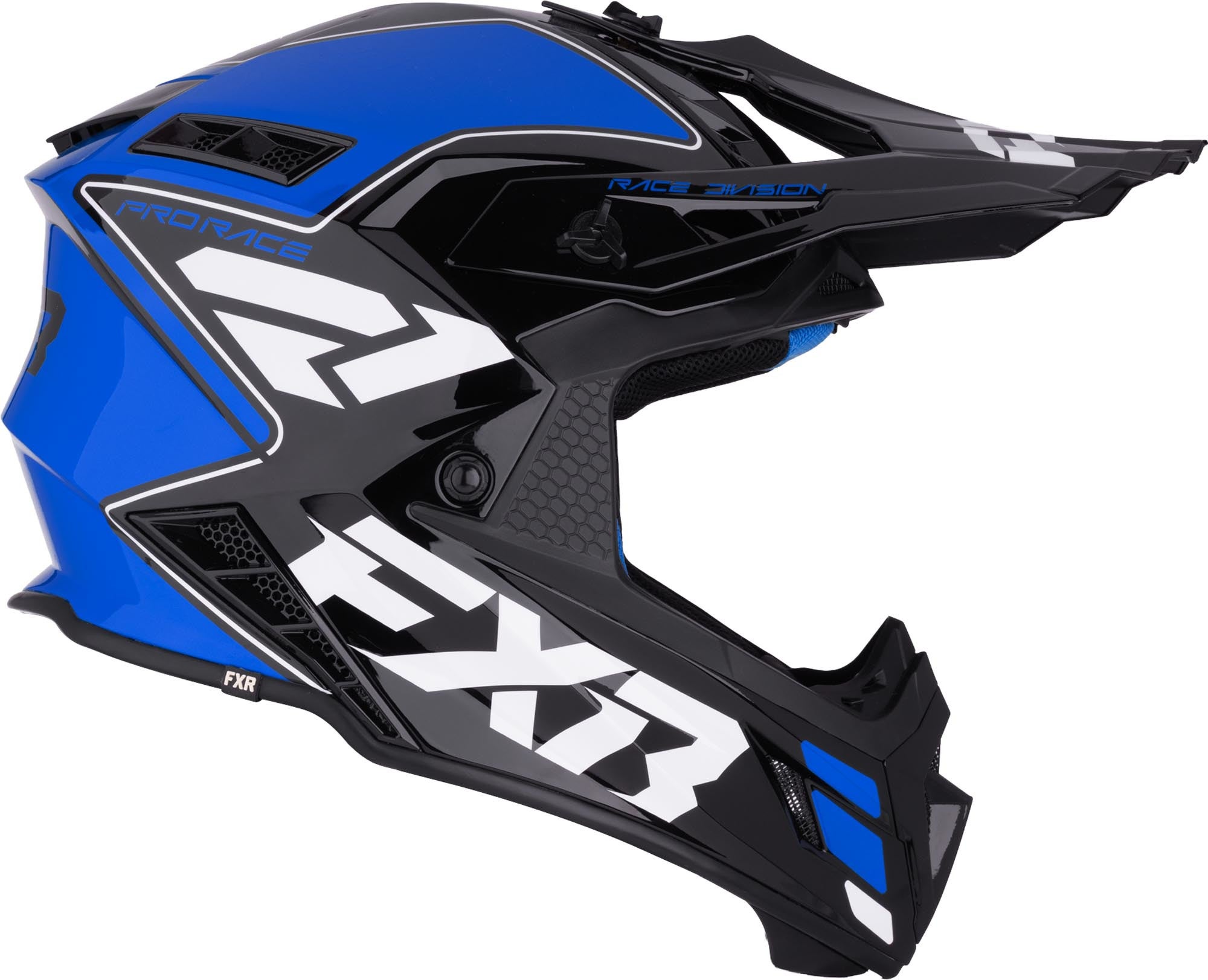 FXR Helium Logo Carbon Мотокрос каска черно/синьо/бяло S Фигура 3