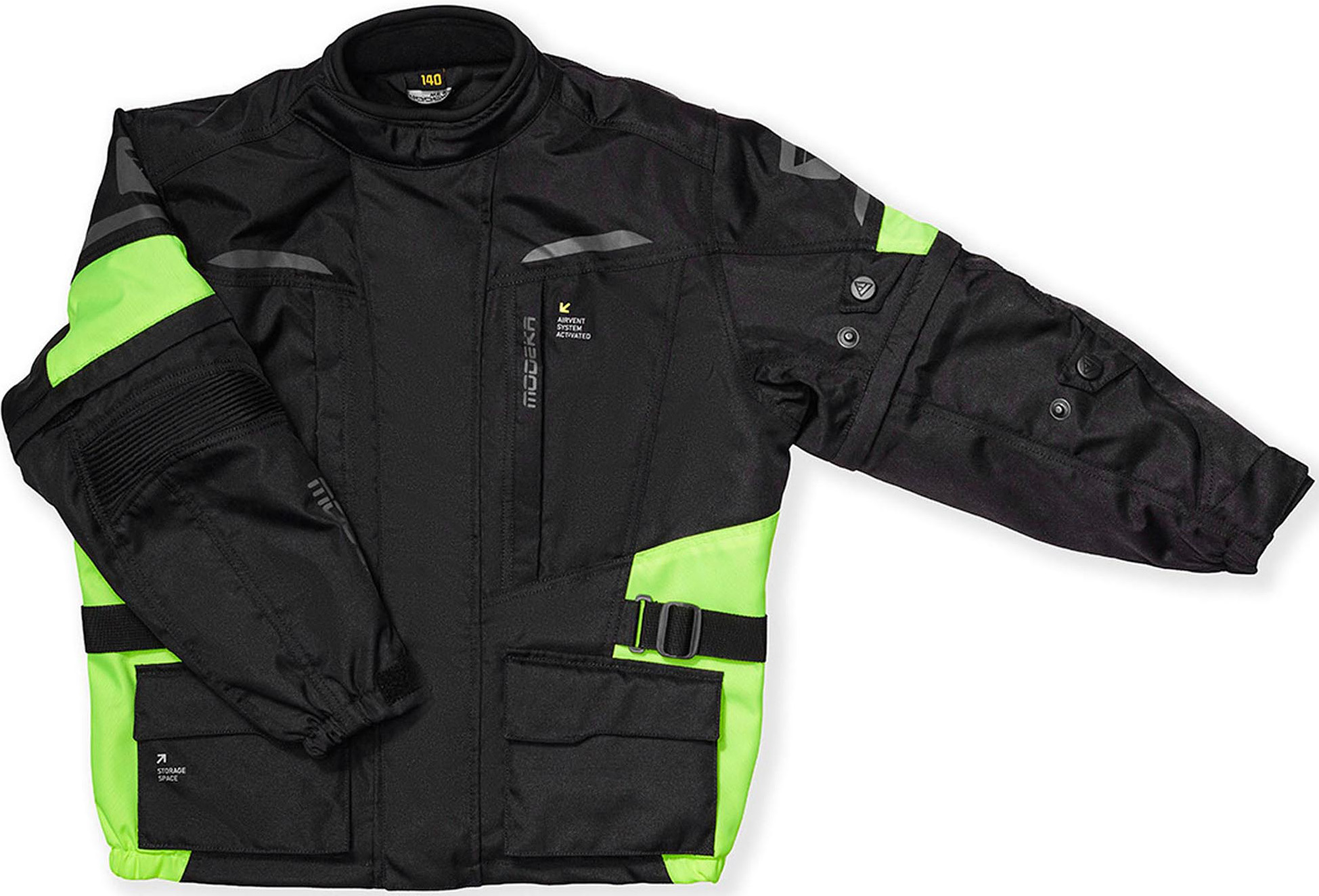 Modeka Tarex II vandtæt Kids Motorcycle Textile Jacket sort/gul 176 Figur 2