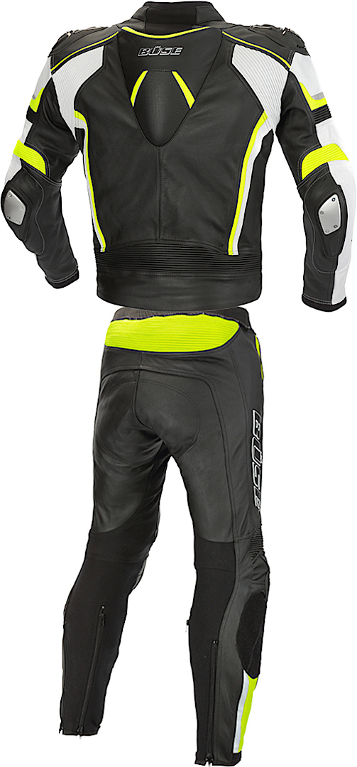 Büse Mille Two Piece Motorcycle Leather Suit black/white/yellow 50 Figure 2
