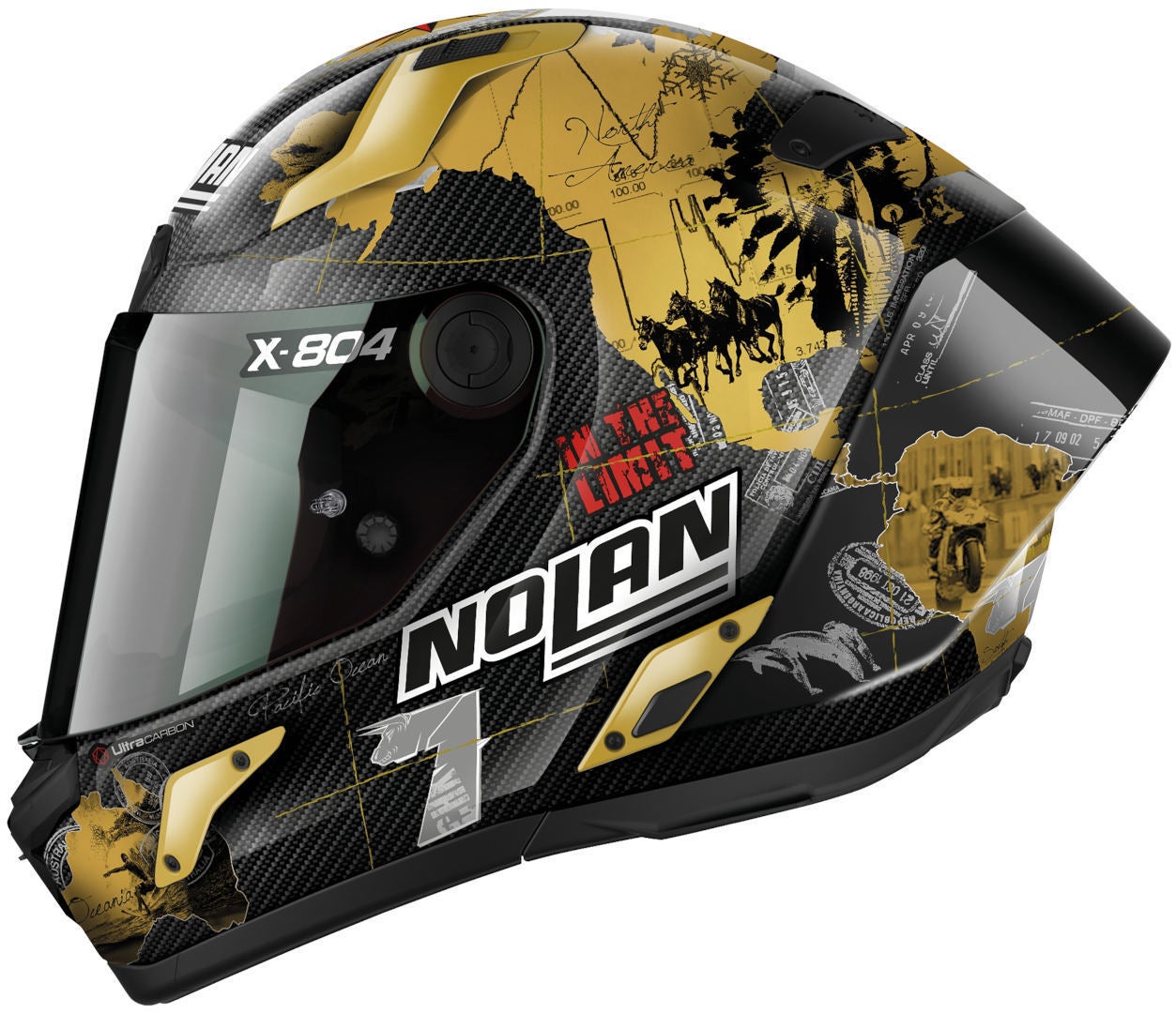 Nolan X-804 RS Ultra Carbon Carlos Checa Gold Replica ヘルメット