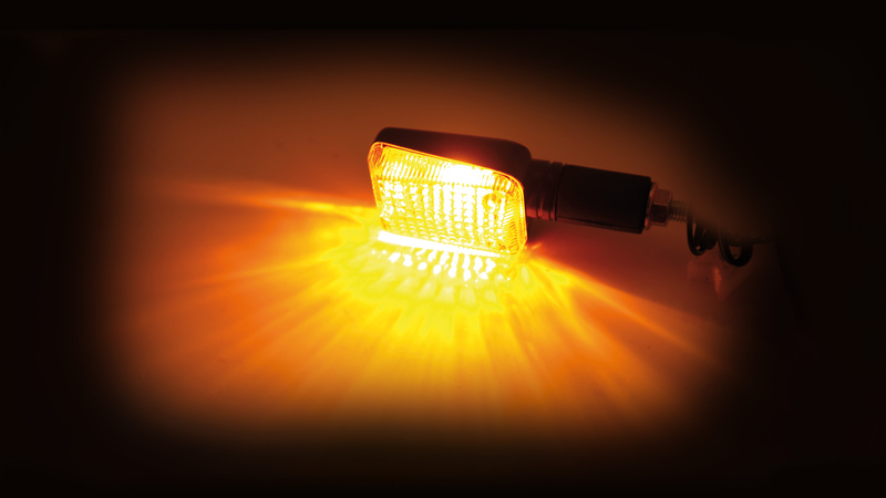 HIGHSIDER Smart Mini Bulb Indikatorhus Svart / Lins Orange (Par), Fram och Bak Figur 6