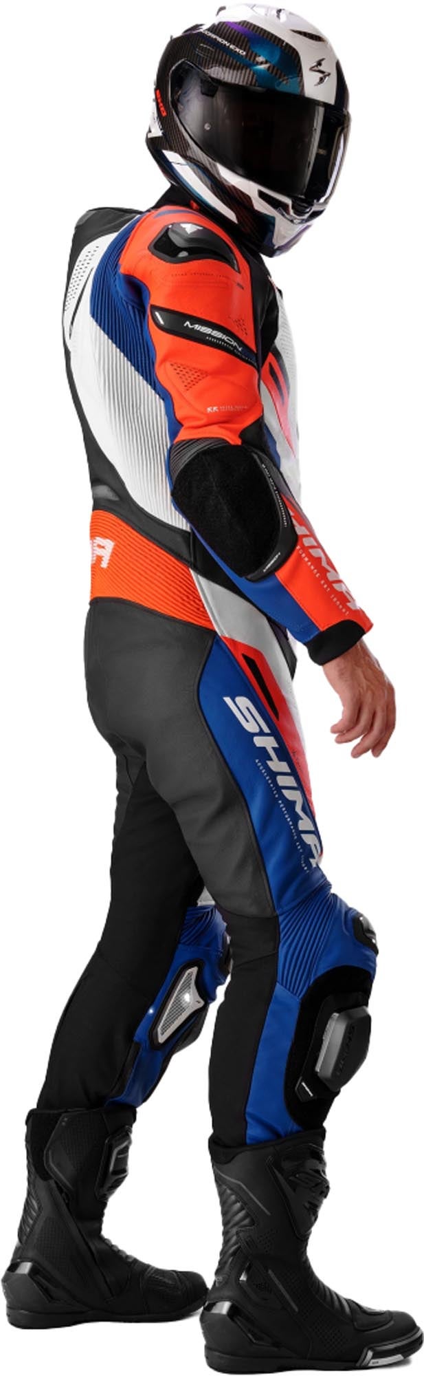 SHIMA Mission RS One Piece Motorcycle Leather Suit blue/white/red 56 Figure 5