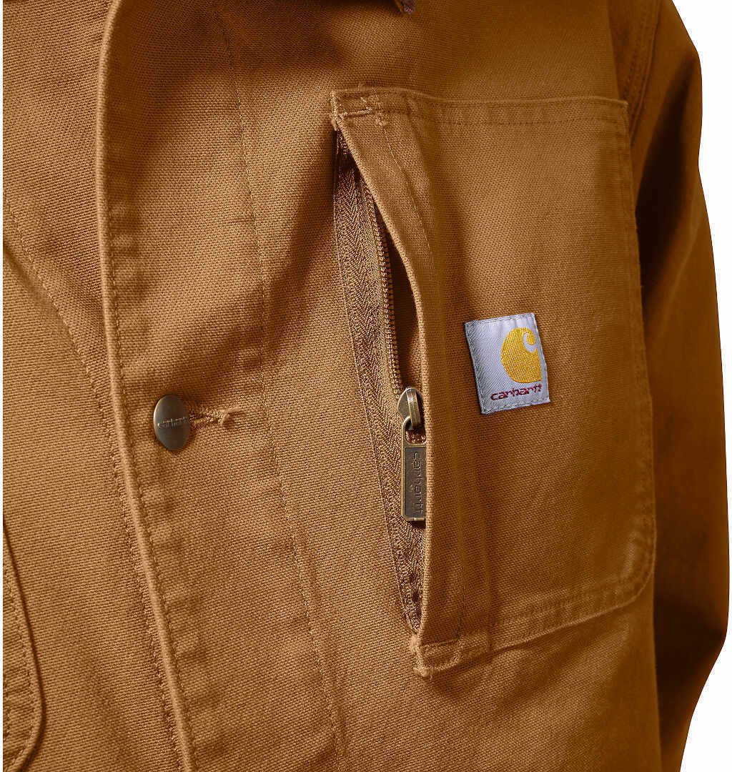 Side view of Carhartt Loose Fit Firm Duck Chore Coat