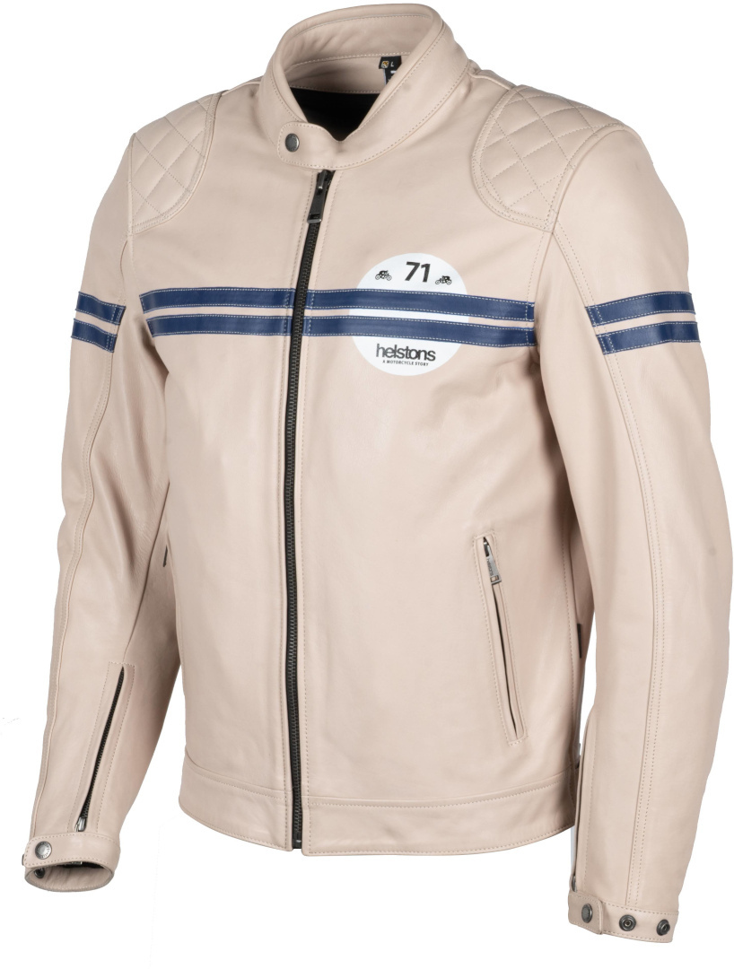 Helstons Chevy Buffalo Motorrad Lederjacke creme XL Abbildung 8