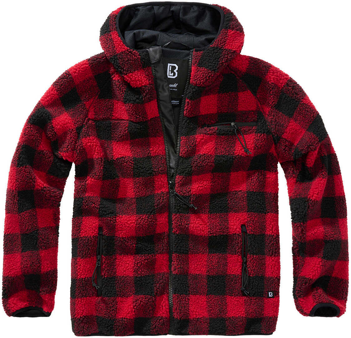 Brandit Teddyfleece Worker Jacke schwarz/rot M Abbildung 1