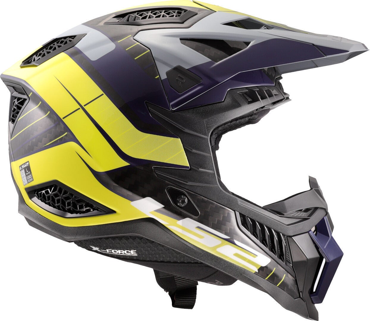 LS2 MX703 X-Force Galuo Carbon Motocross Helm gelb/grau M (57/58) Abbildung 6