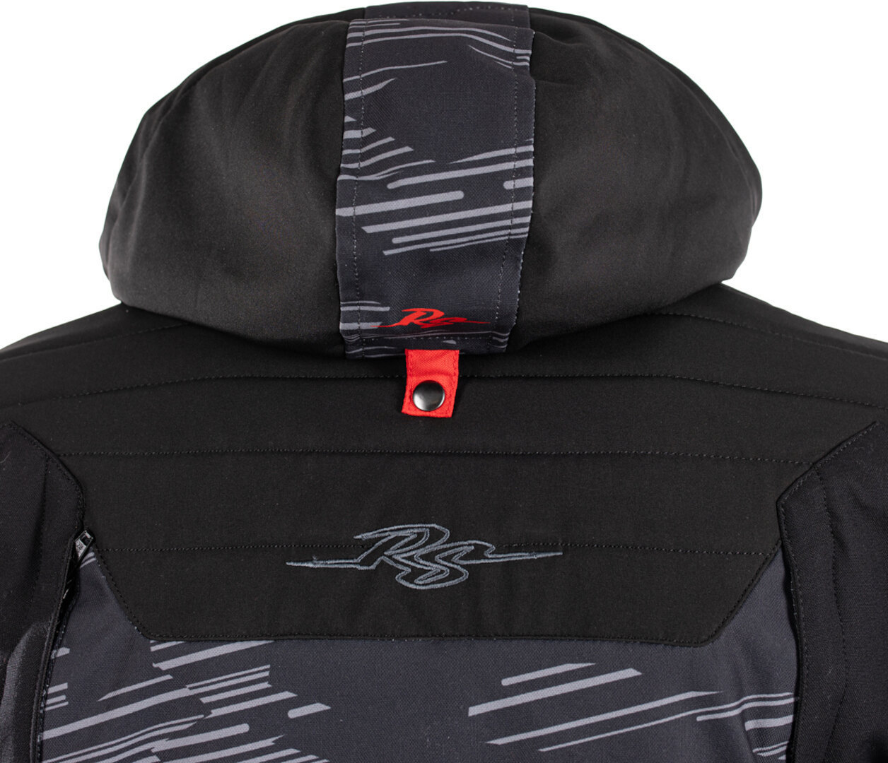 Rusty Stitches Liam Chaqueta textil impermeable para motocicleta negro/gris/rojo XL Figura 3