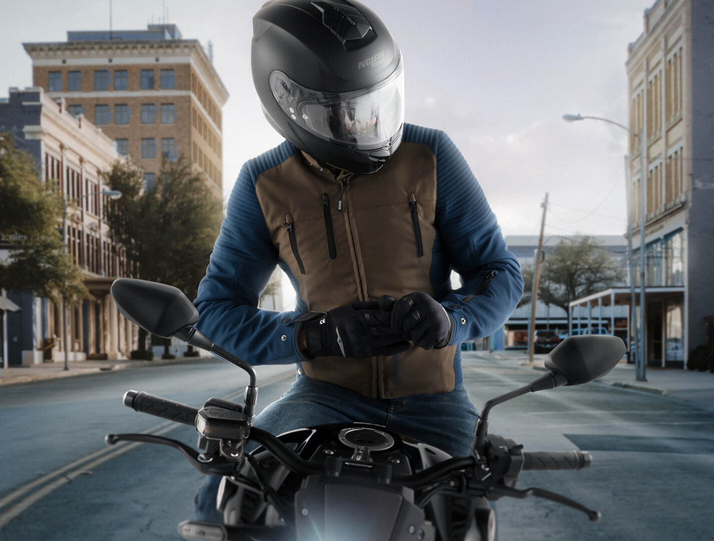 Bering Crosser waterproof Motorcycle Textile Jacket Khaki/Navy Blue M Figure 3