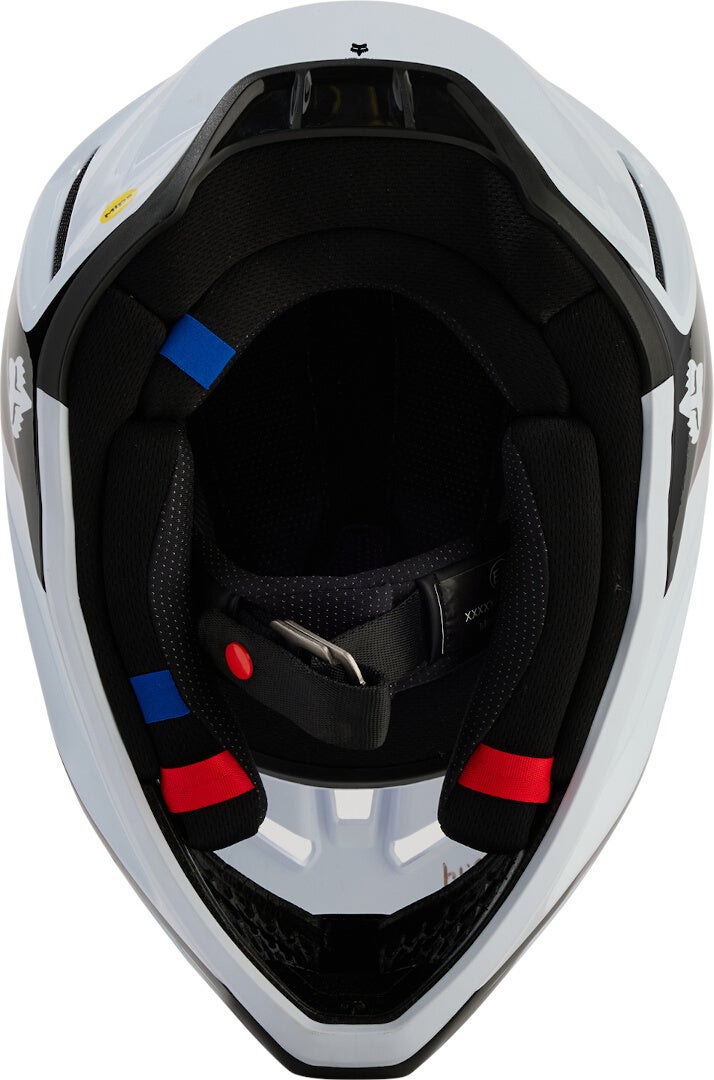 FOX V3 Streak Jeugd Motorcross helm wit/rood J/M (51/52) Figuur 5