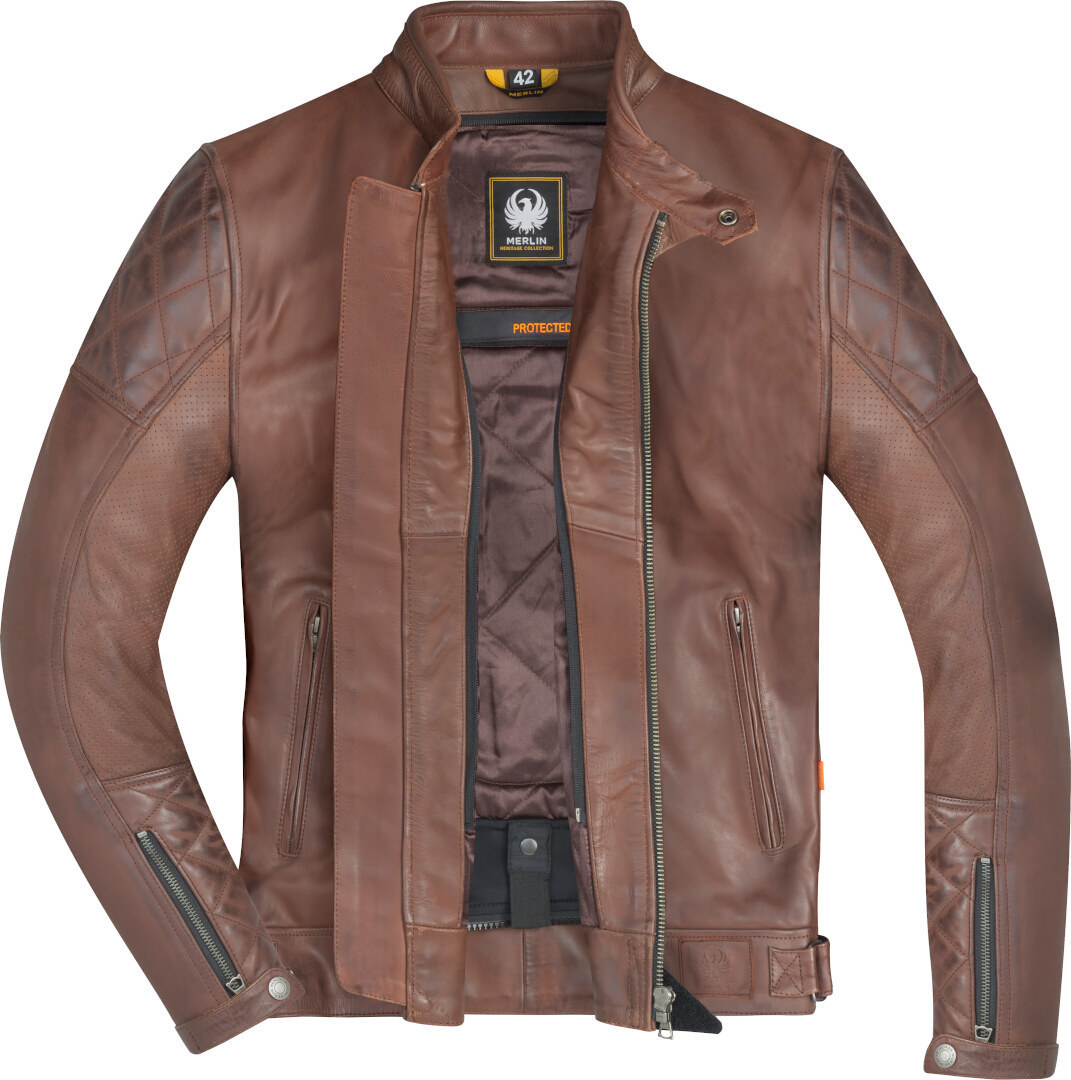 Merlin Wishaw D3O Motorcycle Leather Jacket brown XL Figure 4