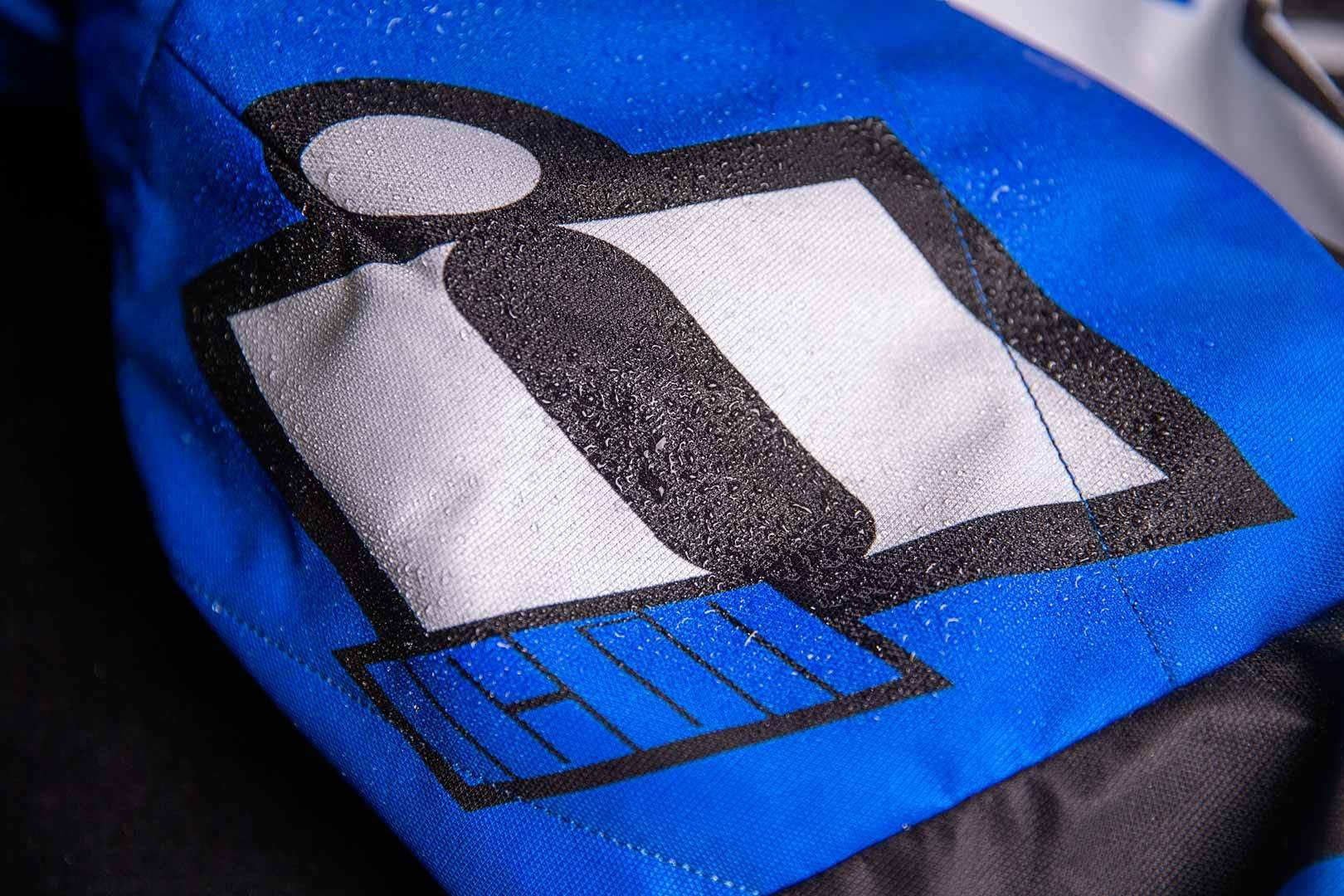 Icon Airform Retro Motorrad Textiljacke weiß/blau M Abbildung 5